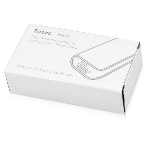 Портативное зарядное устройство (power bank) Basis, 2000 mAh, красный