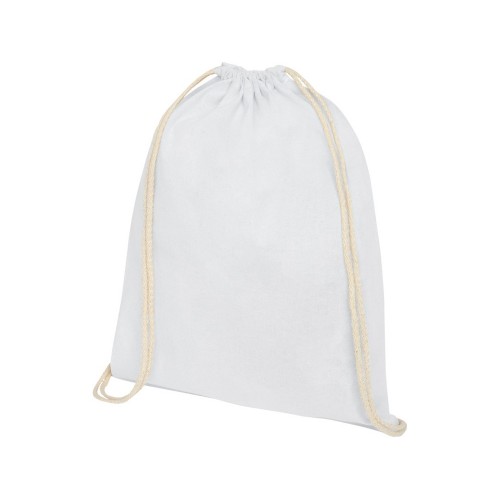 Рюкзак со шнурком Oregon хлопка плотностью 140 г/м2, белый