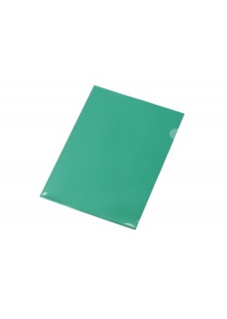 Папка-уголок прозрачный формата А4  0,18 мм, зеленый глянцевый