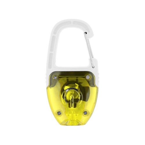 Брелок - фонарик с отражателем и карабином, желтый/белый