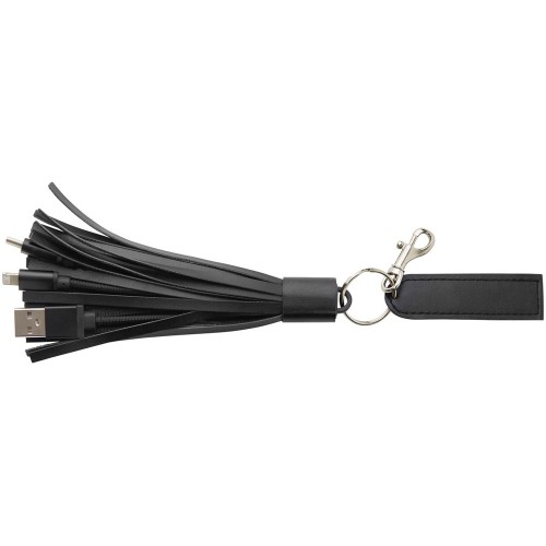Тканевый кабель для зарядки Tassel 3-в-1, черный