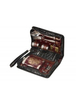 Набор Дорожный на 4 персоны в барсетке с худ. выжиганием (герб)