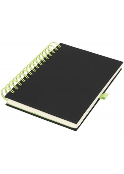 Блокнот Wiro, черный/лайм