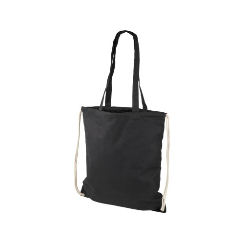 Рюкзак со шнурком Eliza из хлопчатобумажной ткани плотностью 240 г/м², черный