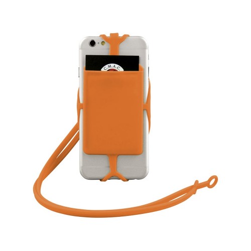 Картхолдер RFID со шнурком, оранжевый