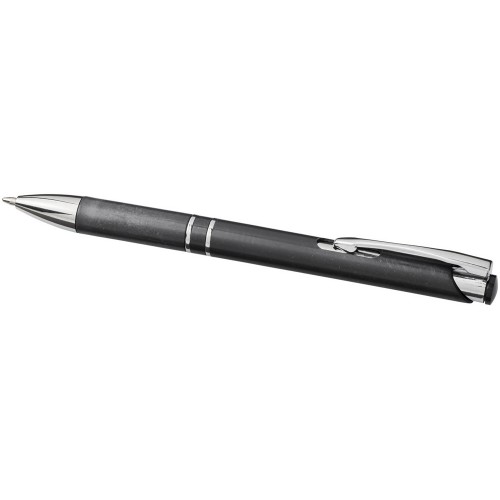 Шариковая кнопочная ручка Moneta из АБС-пластика и пшеничной соломы, черный