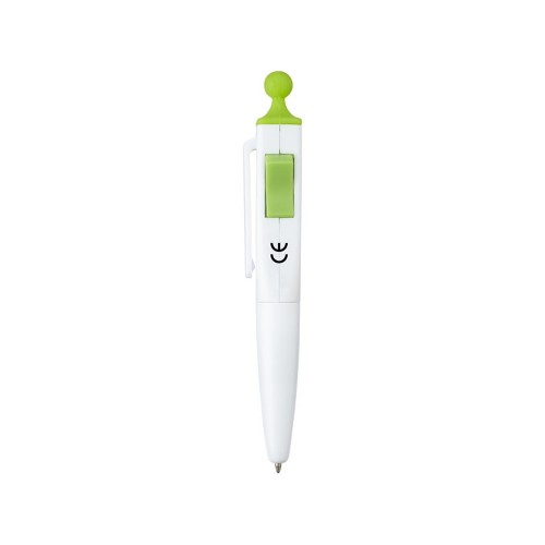 Ручка шариковая Clic Pen, белый/лайм