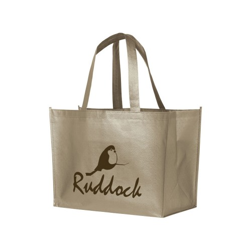 Ламинированная сумка-шоппер Alloy, nickel (желтовато-серый)