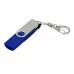 Флешка с поворотным механизмом, c дополнительным разъемом Micro USB, 64 Гб, синий