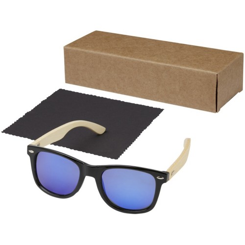 Taiyō, зеркальные поляризованные солнцезащитные очки в оправе из переработанного PET-пластика/бамбука в подарочной коробке, дерево