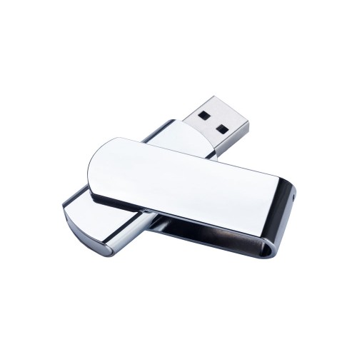 USB-флешка металлическая поворотная на 512 Mb, глянец