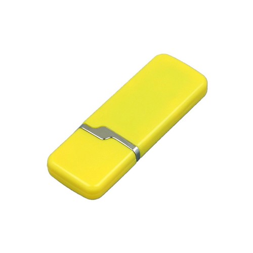 Флешка промо прямоугольной формы c оригинальным колпачком, 32 Гб, желтый