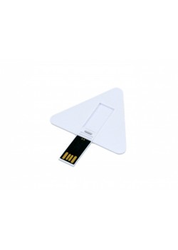 USB-флешка на 8 Гб в виде пластиковой карточки треугольной формы, белый