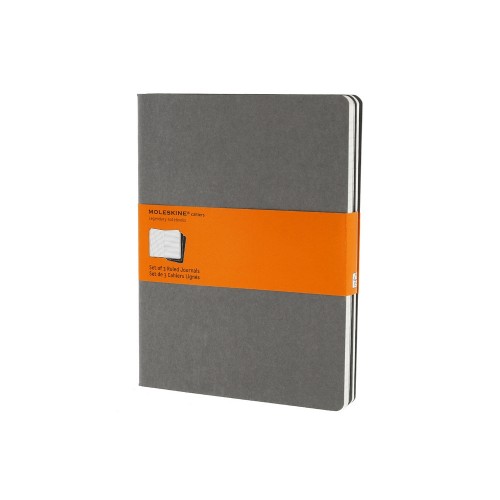 Записная книжка Moleskine Cahier (в линейку, 3 шт.), ХLarge (19х25см), серый