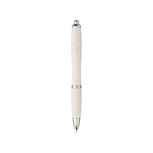 Шариковая ручка Nash из пшеничной соломы с хромированным наконечником, хром