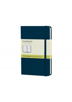Записная книжка Moleskine Classic (нелинованный) в твердой обложке, Pocket (9x14см), голубой сапфир