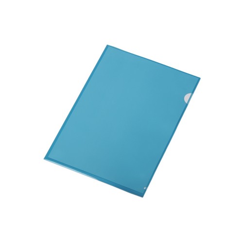 Папка-уголок прозрачный формата А4 0,18 мм, синий глянцевый