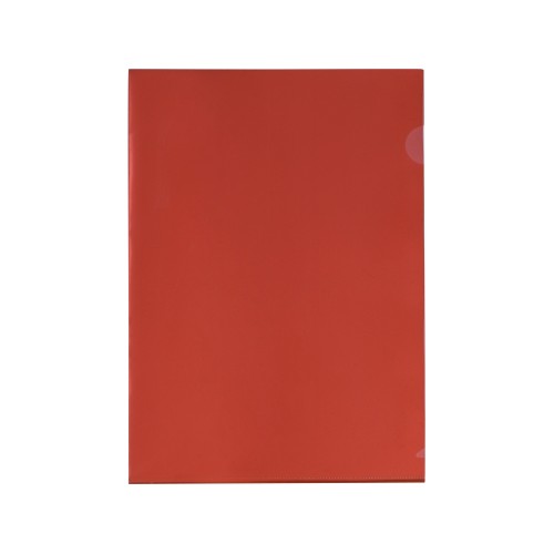 Папка-уголок прозрачный формата А4 0,18 мм, красный глянцевый