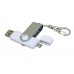 Флешка с поворотным механизмом, c дополнительным разъемом Micro USB, 16 Гб, белый