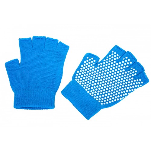Перчатки противоскользящие для занятий йогой, голубой