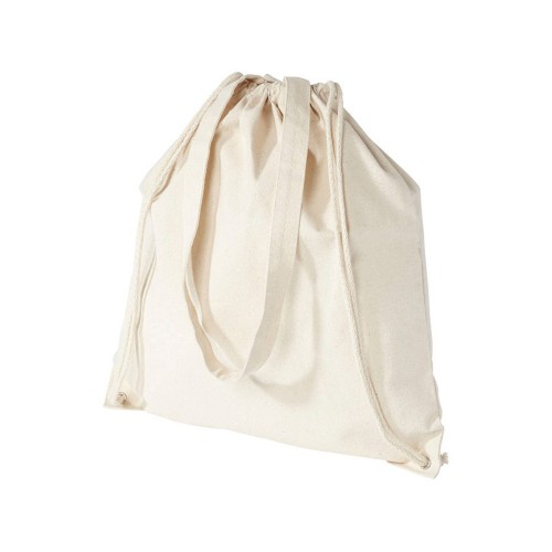Рюкзак со шнурком Flin из хлопчатобумажной ткани плотностью 240 г/м2, натуральный