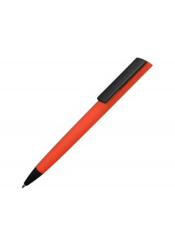 Ручка пластиковая soft-touch шариковая Taper, красный/черный