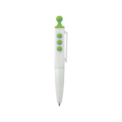 Ручка шариковая Clic Pen, белый/лайм
