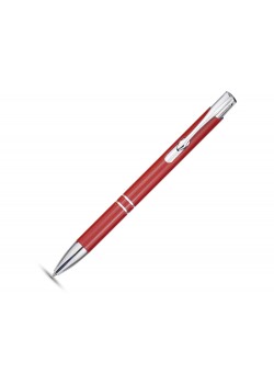 Алюминиевая шариковая кнопочная ручка Moneta, синие чернила, красный