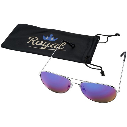 Солнечные очки Aviator с цветными зеркальными линзами, фуксия