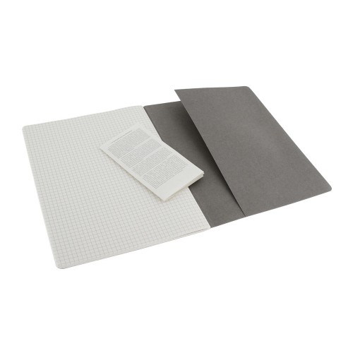 Записная книжка Moleskine Cahier (в клетку, 3 шт.), ХLarge (19х25см), серый
