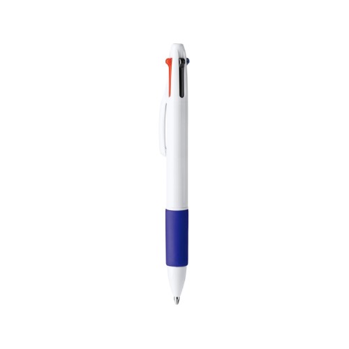 Ручка шариковая KUNOY с чернилами 4-х цветов, белый/королевский синий