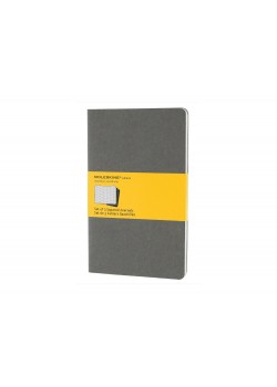 Записная книжка Moleskine Cahier (в клетку, 3 шт.), Large (13х21см), серый