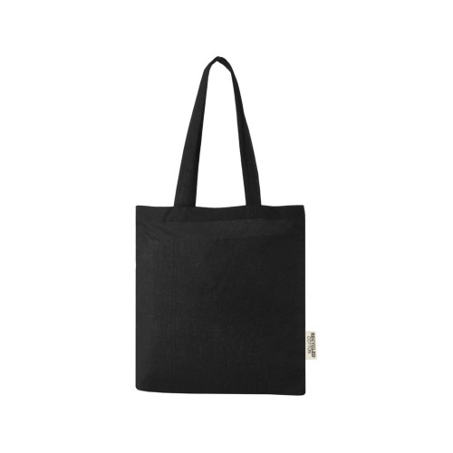 Эко-сумка Madras объемом 7 л из переработанного хлопка плотностью 140 г/м2, сплошной черный
