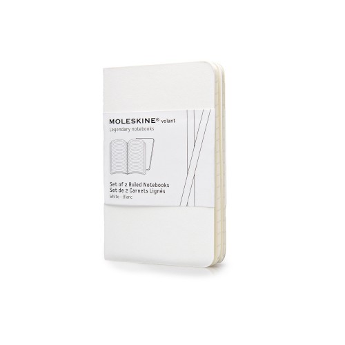 Записная книжка Moleskine Volant (в линейку, 2 шт.), XSmall (6,5х10,5см), белый