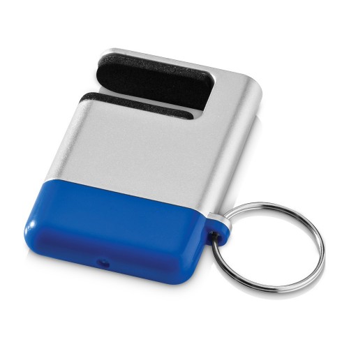 Подставка-брелок для мобильного телефона GoGo, серебристый/синий