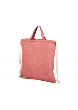Рюкзак со шнурком Pheebs из 150 г/м2 переработанного хлопка, красный