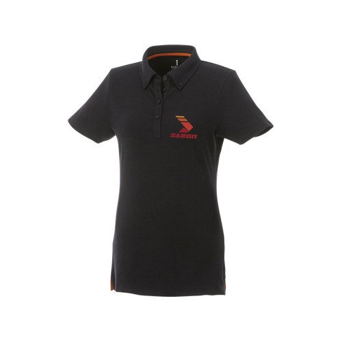 Женская футболка поло Atkinson с коротким рукавом и пуговицами, черный