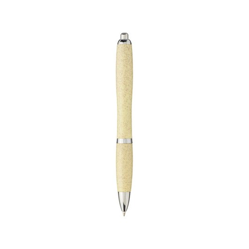 Шариковая ручка Nash из пшеничной соломы с хромированным наконечником, желтый