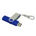 Флешка с поворотным механизмом, c дополнительным разъемом Micro USB, 64 Гб, синий