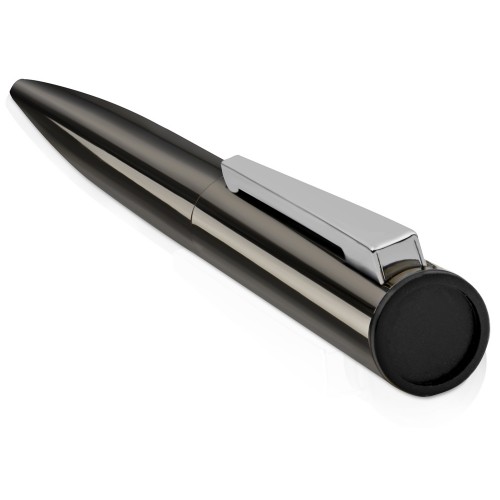 Ручка металлическая шариковая Icicle под полимерную наклейку, темно-серый