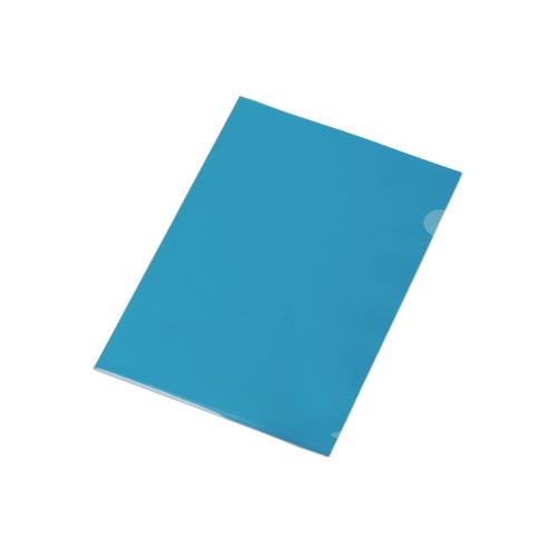 Папка-уголок прозрачный формата А4 0,18 мм, синий глянцевый