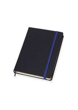 Блокнот в линейку формата А5, черный/синий