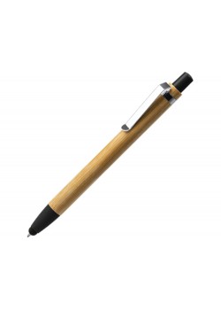 Ручка-стилус шариковая NAGOYA с бамбуковым корпусом, натуральный/черный