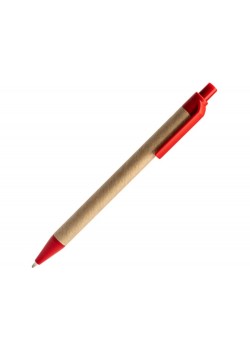 Ручка шариковая ALDER из переработанного картона, натуральный/красный