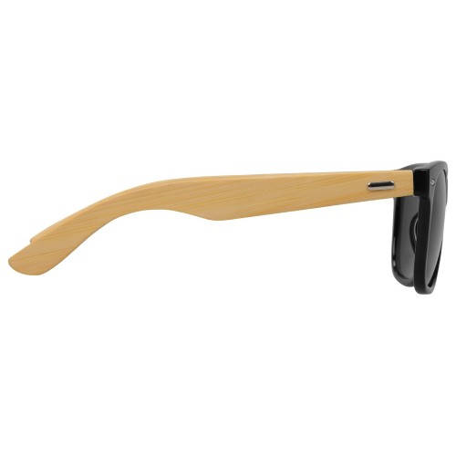 Солнцезащитные очки с бамбуковыми дужками в сером футляре
