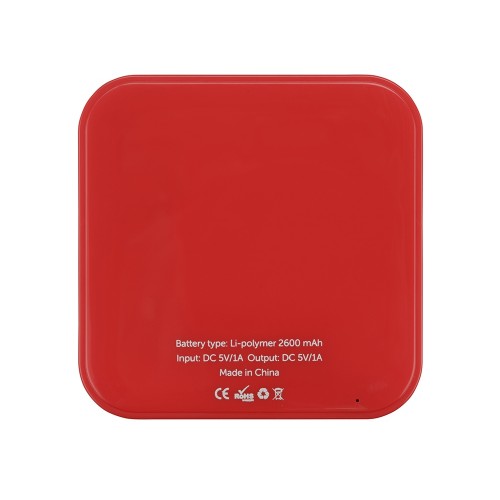 Портативное зарядное устройство (power bank) Квадрум, 2600 mAh, красный