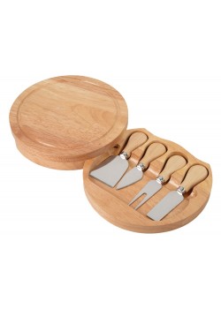 Набор ножей для сыра в деревянном футляре, который можно использовать как разделочную доску