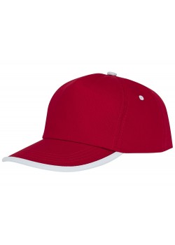 Пятипанельная кепка Nestor с окантовкой, красный/белый