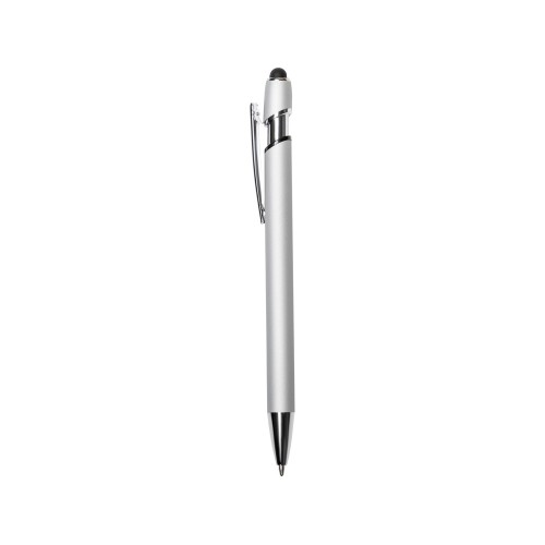 Ручка-стилус металлическая шариковая Sway Monochrome с цветным зеркальным слоем, серебристый с черным