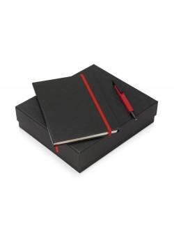 Подарочный набор Jacque с ручкой-подставкой и блокнотом А5, красный